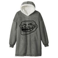 Funny Troll Face Nerd Geek Hooded Wearable Blanket