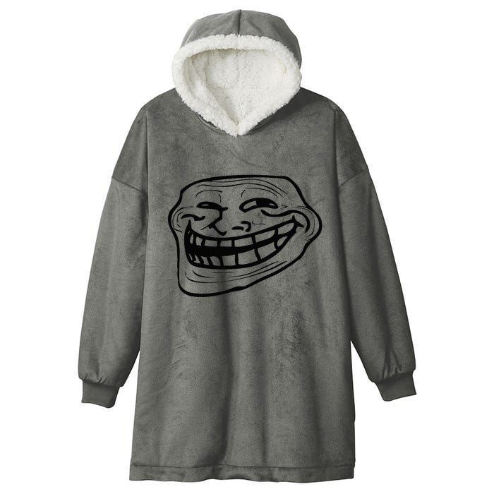 Funny Troll Face Nerd Geek Hooded Wearable Blanket