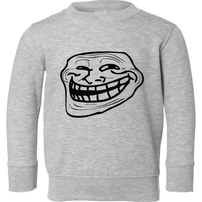 Funny Troll Face Nerd Geek Toddler Sweatshirt