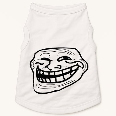 Funny Troll Face Nerd Geek Doggie Tank