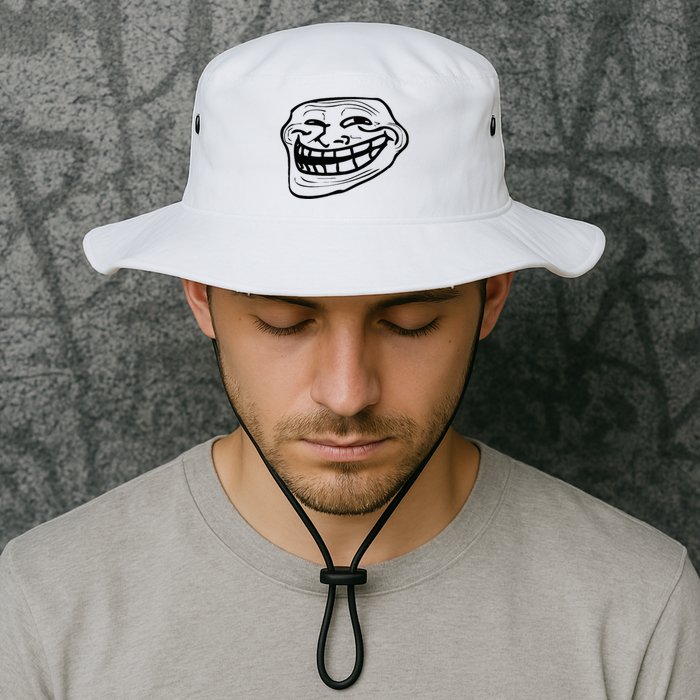 Funny Troll Face Nerd Geek Bucket Hat