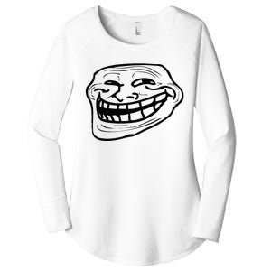 Funny Troll Face Nerd Geek Women's Perfect Tri Tunic Long Sleeve Shirt