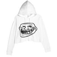 Funny Troll Face Nerd Geek Crop Fleece Hoodie