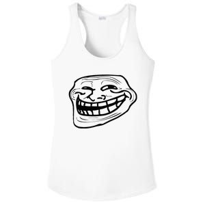 Funny Troll Face Nerd Geek Ladies PosiCharge Competitor Racerback Tank