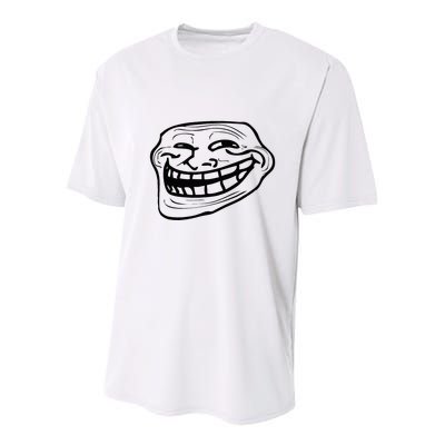 Funny Troll Face Nerd Geek Youth Performance Sprint T-Shirt