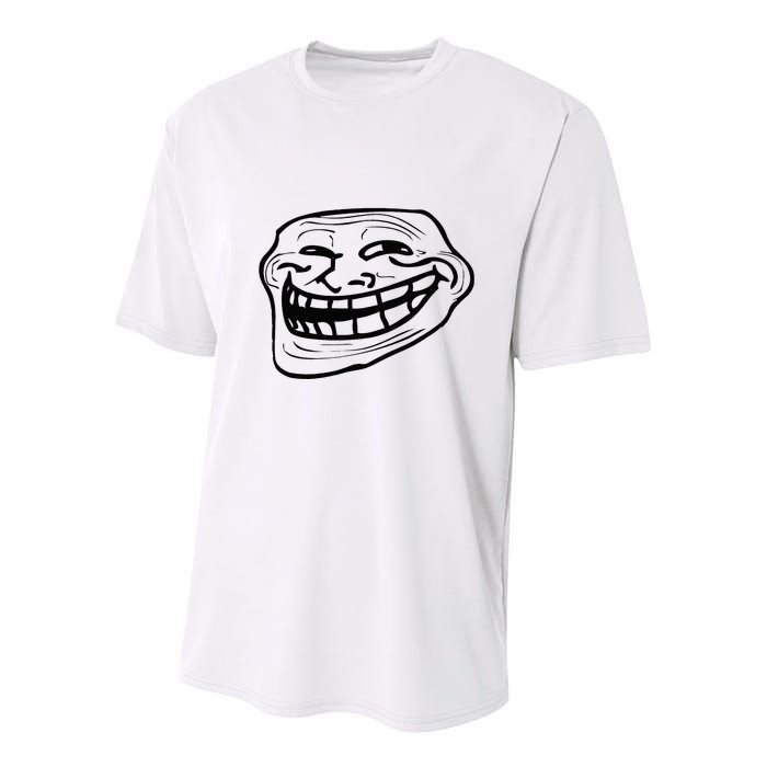 Funny Troll Face Nerd Geek Youth Performance Sprint T-Shirt
