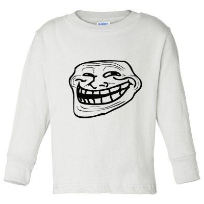 Funny Troll Face Nerd Geek Toddler Long Sleeve Shirt