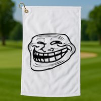 Funny Troll Face Nerd Geek Golf Towel