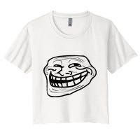 Funny Troll Face Nerd Geek Crop Top