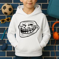 Funny Troll Face Nerd Geek Kids Hoodie