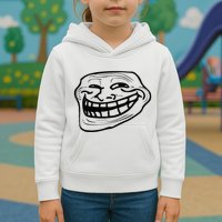 Funny Troll Face Nerd Geek Kids Hoodie