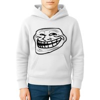 Funny Troll Face Nerd Geek Kids Hoodie