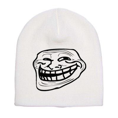 Funny Troll Face Nerd Geek Short Acrylic Beanie