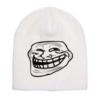 Funny Troll Face Nerd Geek Short Acrylic Beanie
