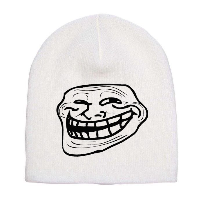 Funny Troll Face Nerd Geek Short Acrylic Beanie