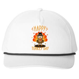 Funny Thanksgiving Family Dinner With Happy Turkey Day Snapback Five-Panel Rope Hat