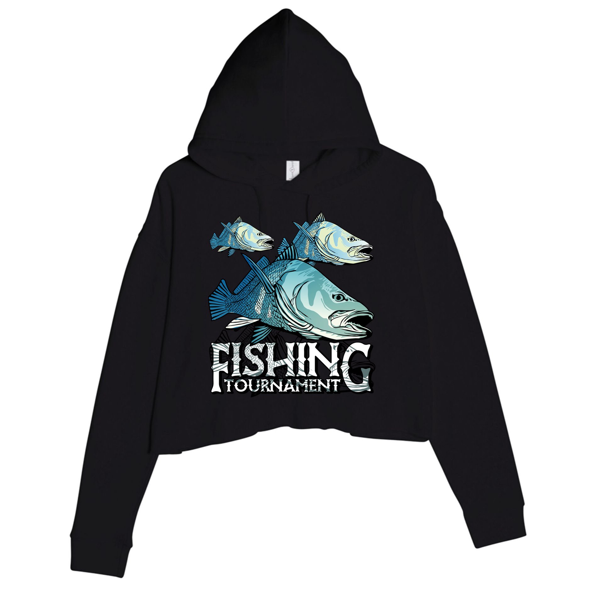 Fishing Tournament Crop Fleece Hoodie