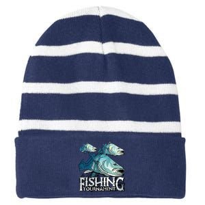 Fishing Tournament Striped Beanie with Solid Band