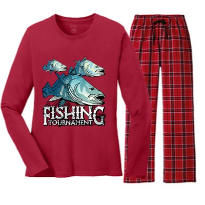 Fishing Tournament Women's Long Sleeve Flannel Pajama Set 