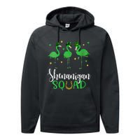 Flamingo Tees For WoSt Patricks Day Shenanigan Squad Performance Fleece Hoodie