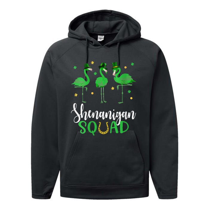 Flamingo Tees For WoSt Patricks Day Shenanigan Squad Performance Fleece Hoodie