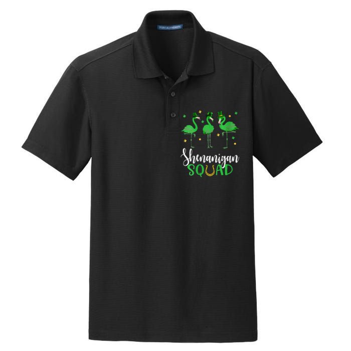 Flamingo Tees For WoSt Patricks Day Shenanigan Squad Dry Zone Grid Polo