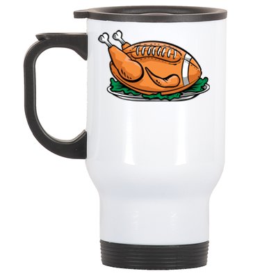 Funny Turkey Football Cool Thanksgiving Football Cute Gift Stainless Steel Travel Mug