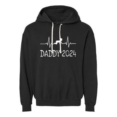 First Time Father Gifts New Dad Expecting Daddy 2024 Garment-Dyed Fleece Hoodie