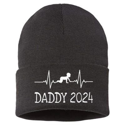 First Time Father Gifts New Dad Expecting Daddy 2024 Sustainable Knit Beanie