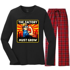 Factorio The Factory Must Grow Women's Long Sleeve Flannel Pajama Set 