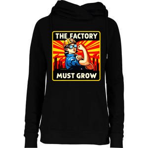 Factorio The Factory Must Grow Womens Funnel Neck Pullover Hood