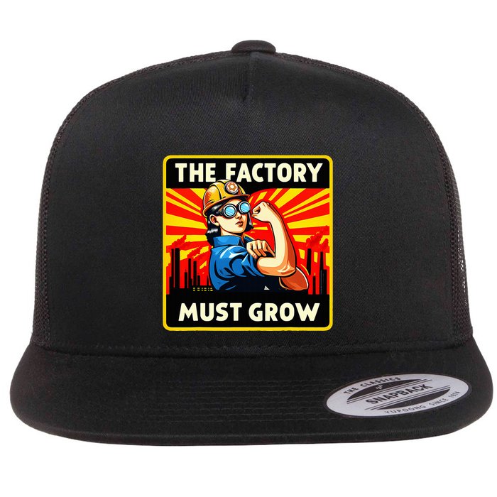 Factorio The Factory Must Grow Flat Bill Trucker Hat
