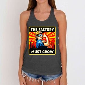 Factorio The Factory Must Grow Women's Knotted Racerback Tank