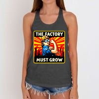 Factorio The Factory Must Grow Women's Knotted Racerback Tank