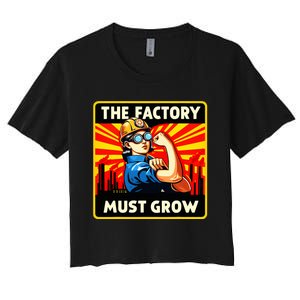 Factorio The Factory Must Grow Women's Crop Top Tee