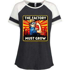 Factorio The Factory Must Grow Enza Ladies Jersey Colorblock Tee