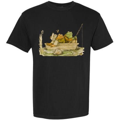 Frog Toad Fishing Vintage Classic Book Frog Reading Book Garment-Dyed Heavyweight T-Shirt