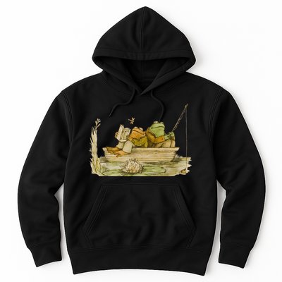 Frog Toad Fishing Vintage Classic Book Frog Reading Book Hoodie
