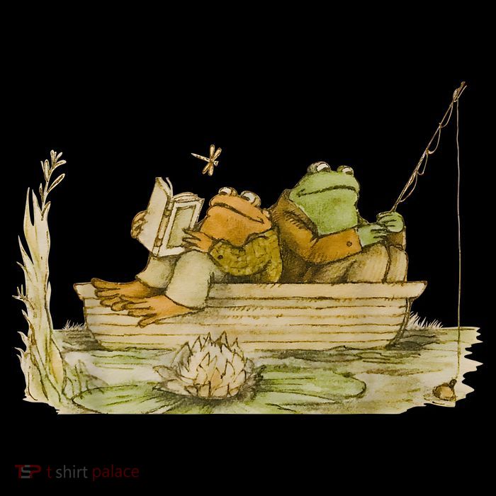 Frog Toad Fishing Vintage Classic Book Frog Reading Book Tall T-Shirt