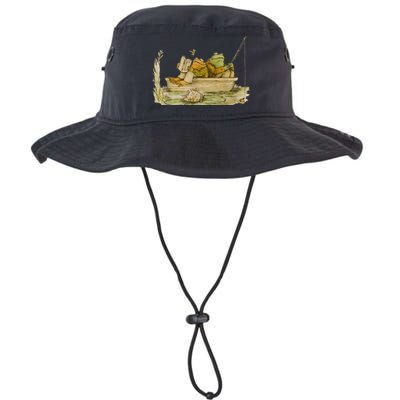 Frog Toad Fishing Vintage Classic Book Frog Reading Book Bucket Hat