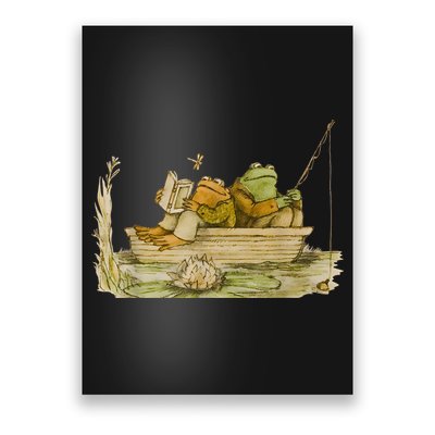Frog Toad Fishing Vintage Classic Book Frog Reading Book Poster