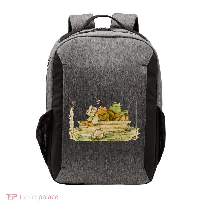 Frog Toad Fishing Vintage Classic Book Frog Reading Book Vector Backpack