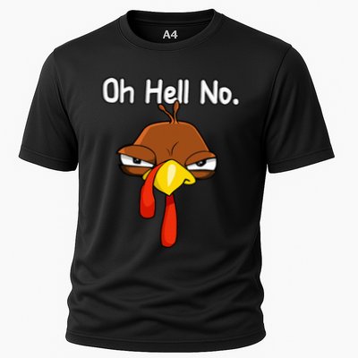 Funny Turkey Face Thanksgiving Oh Hell No Performance Shirt