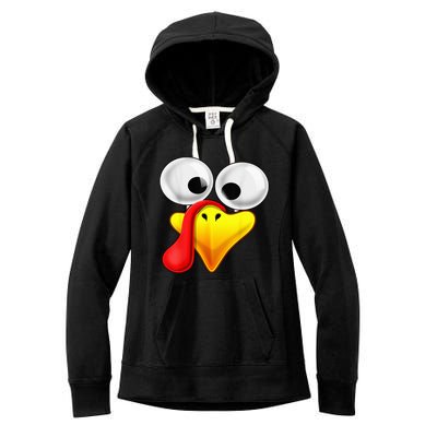 Funny Turkey Family Thanksgiving Turkey Face Friendsgiving Women's Fleece Hoodie