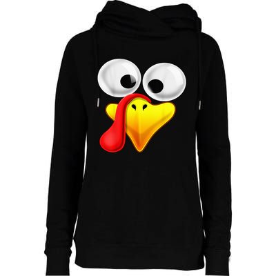 Funny Turkey Family Thanksgiving Turkey Face Friendsgiving Womens Funnel Neck Pullover Hood