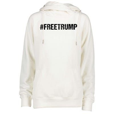 Free Trump Free Donald Trump 2024 #Freetrump Womens Funnel Neck Pullover Hood