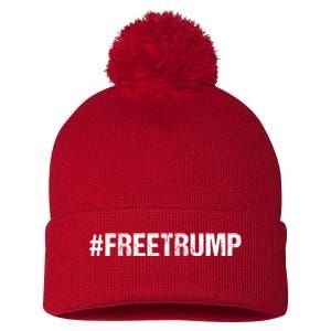 Free Trump Free Donald Trump 2024 #Freetrump Pom Pom 12in Knit Beanie