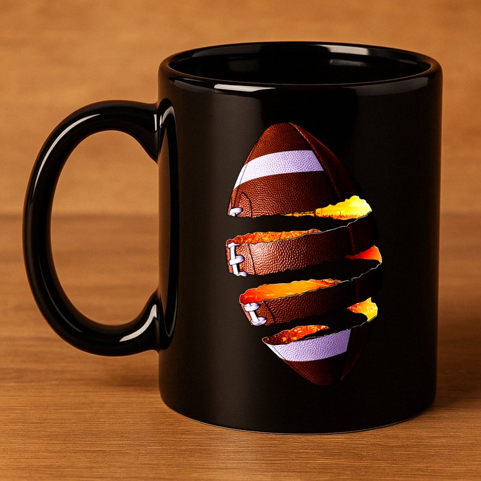 Football Tear 11oz C Handle Ceramic Mug
