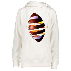 Football Tear Womens Funnel Neck Pullover Hood