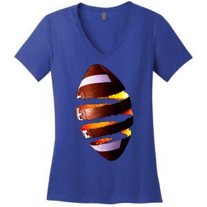 Football Tear Women's V-Neck T-Shirt